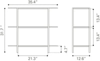 Zuo Modern Tre Console Table in Blue/White, Blue, Console Tables, powder-coated Aluminum, Steel, 