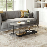 Zuo Modern Pullman Coffee Table in Black/White, Black, Coffee Tables, powder-coated Aluminum, Steel, 
