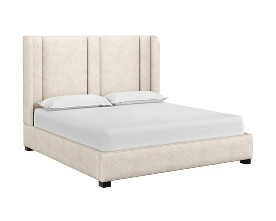 Sunpan Clemonte Bed In Dream Cream/Liv Indigo/Polo Club Stone - King