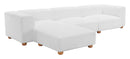 Zuo Modern Tayte Sofa in White, Sofabed, Polyester, Wood, Rectangular, 5+ Legs, Indoor