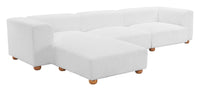 Zuo Modern Tayte Sofa in White, Sofabed, Polyester, Wood, Rectangular, 5+ Legs, Indoor