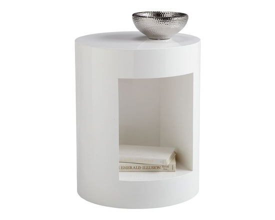 Sunpan Beacon End Table - High Gloss White