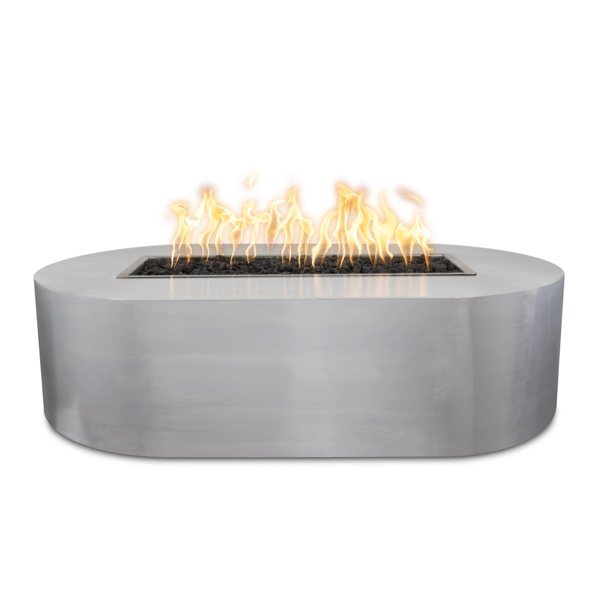 The Outdoor Plus Bispo 84" x 24" Fire Pit - Stainless Steel, Liquid Propane, Match Lit with Flame Sense System, Bispo, Metal, Outdoor