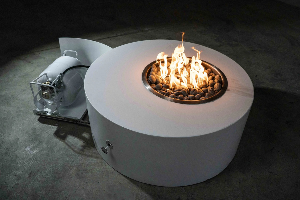 The Outdoor Plus Isla Fire Pit - Hammered Copper, 42", Liquid Propane, Plug & Play Electronic Ignition, Isla, Metal, Outdoor