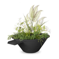The Outdoor Plus Cazo Powder Coated Planter with Water Bowl, 24", Java, Cazo, Outdoor