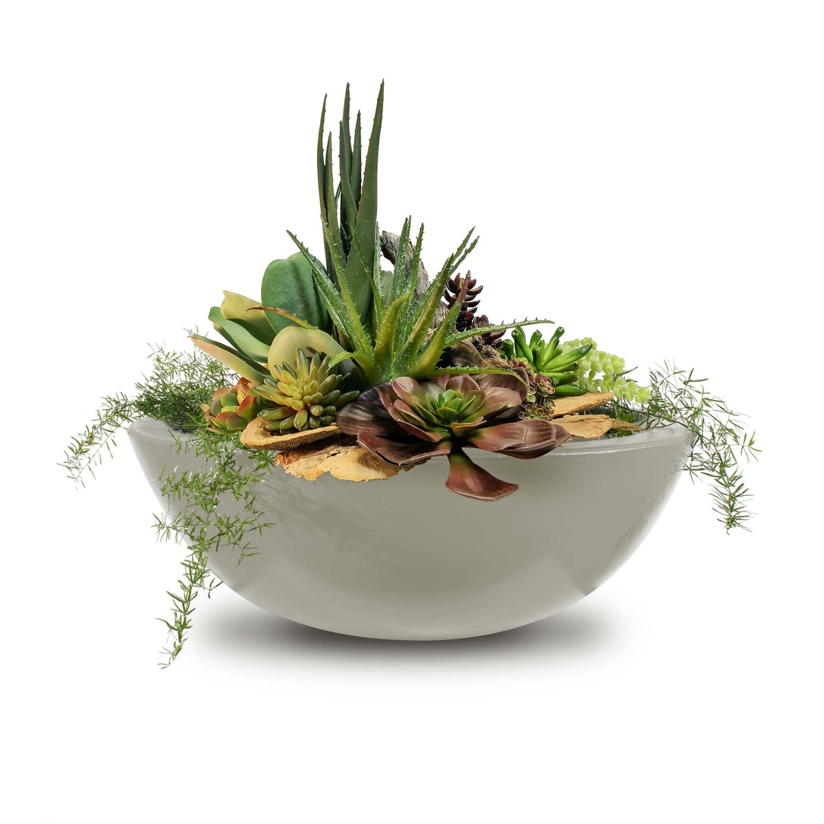 The Outdoor Plus Sedona GFRC Planter Bowl, 27", Ash, Sedona, Concrete, Outdoor