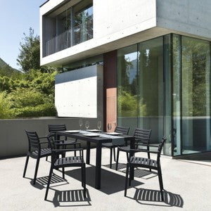 Compamia Artemis Resin Rectangle Dining Set with 6 Arm Chairs