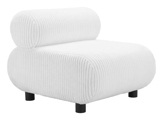 Channeled Accent Chair in White | Zuo Modern Rahat