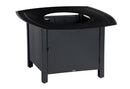Woodard Solid Cast Aluminum 36'' Square Dining Height Fire Pit Table, Beaded Edge Round Burner Cover, Universal Round Burner Kit, Sapphire, Fire Tables, Aluminum, Metal, Outdoor