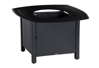 Woodard Solid Cast Aluminum 36'' Square Dining Height Fire Pit Table, Beaded Edge Round Burner Cover, Universal Round Burner Kit, Sapphire, Fire Tables, Aluminum, Metal, Outdoor