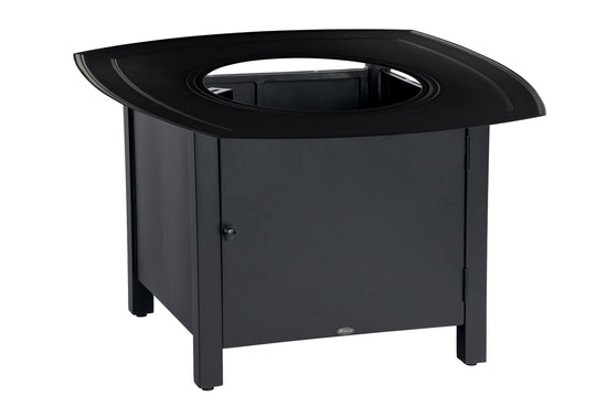 Woodard Solid Cast Aluminum 36'' Square Dining Height Fire Pit Table
