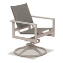 Telescope Casual Tribeca Sling Swivel Rocker Dining Chair, Textured White, Red, Swivel Chairs, Sling, Tribeca, Aluminum, Square, Pedestal, Outdoor