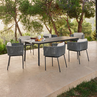 Skyline Design Boston 7-Piece Rectangular Dining Set with Sunbrella Cushions