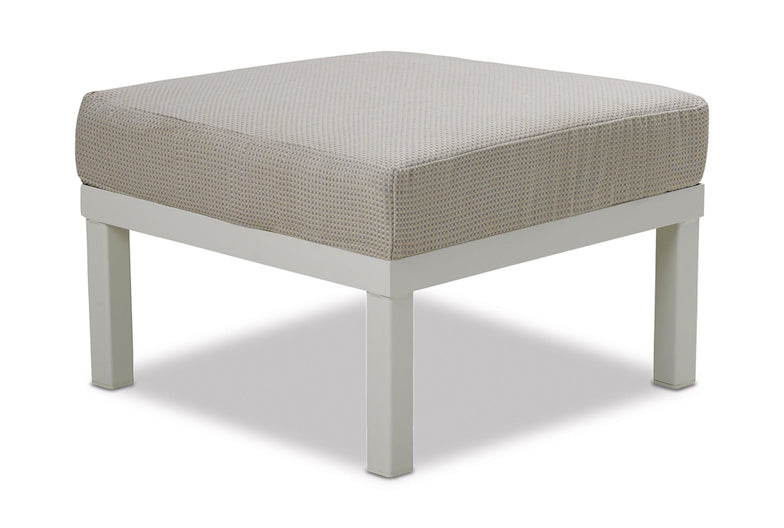 Telescope Casual Larssen Deep Cushion Ottoman With 2 Furniture Clips, White, Red, Ottoman, Cushion, Larssen, Aluminum, 4 Legs, Outdoor