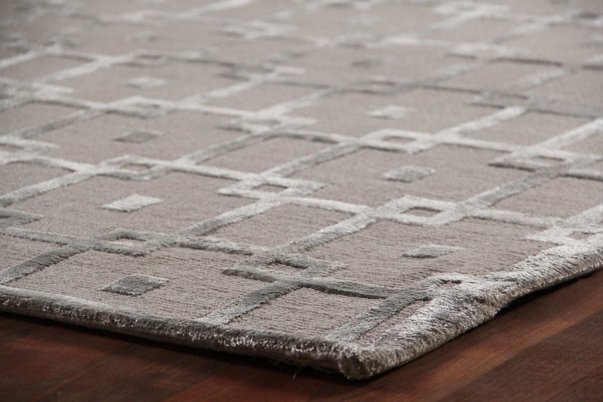 Exquisite Rugs Metro Velvet Handmade Hand-Knotted New Zealand Wool and Viscose  Area Rug