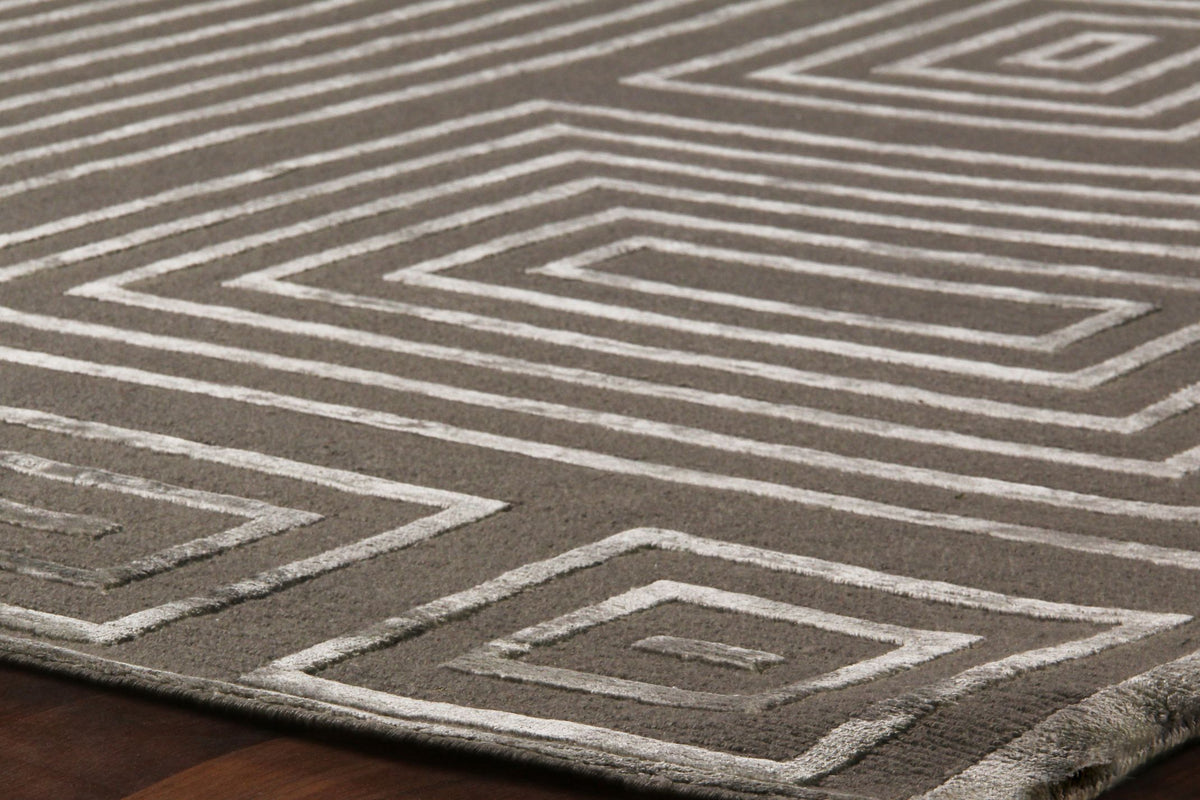 Exquisite Rugs Metro Velvet Handmade Hand-Knotted New Zealand Wool and Viscose  Area Rug