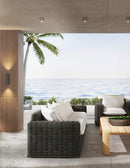 Sunset West Cabo Loveseat in Soothe Pearl with Flange Welt, Default Title, Loveseat, Cabo, Resin, 4 Legs, 