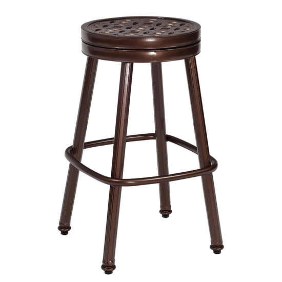 Woodard Casa Round Swivel Bar Stool with Optional Seat Pad