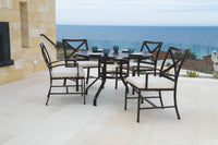 Sunset West La Jolla Aluminum 48" Round Dining Table with Dining Chairs