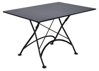 Furniture Designhouse Five Piece Dining Set with  32 x 48" Steel Top Table and Four Natural African Teak Side Chairs