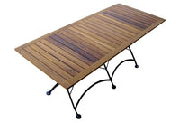 Furniture Designhouse Seven Piece Dining Set with 32" x 72" Aftrican Teak Slat Table Top and  Four Isabelle Side Chairs and Two Isabelle Arm Chairs