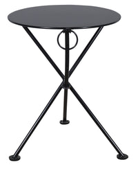 Furniture Designhouse Three Piece Bistro Dining Set with 24" Round Powder Coated Steel Top and Two Paris Side Chairs