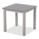 Telescope Casual Rustic Polymer 21" Square End Table, Boardwalk, Textured White, Aluminum, Polymer, Outdoor