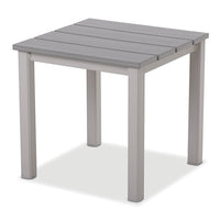 Telescope Casual Rustic Polymer 21" Square End Table, Boardwalk, Textured White, Aluminum, Polymer, Outdoor
