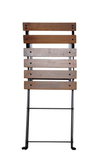 Furniture Designhouse Three Piece Bistro Dining Set with 24" RoundPowder Coated Steel Top and Two Lyon Side Chairs
