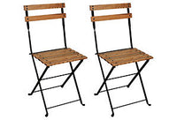 Furniture Designhouse Lyon  Folding Chair - Stackable -European Chestnut Wood Clear Coated Slats - Set of Two