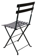 Furniture Designhouse Three Piece Bistro Dining Set with 24" Round Powder Coated Steel Top and Two Paris Side Chairs
