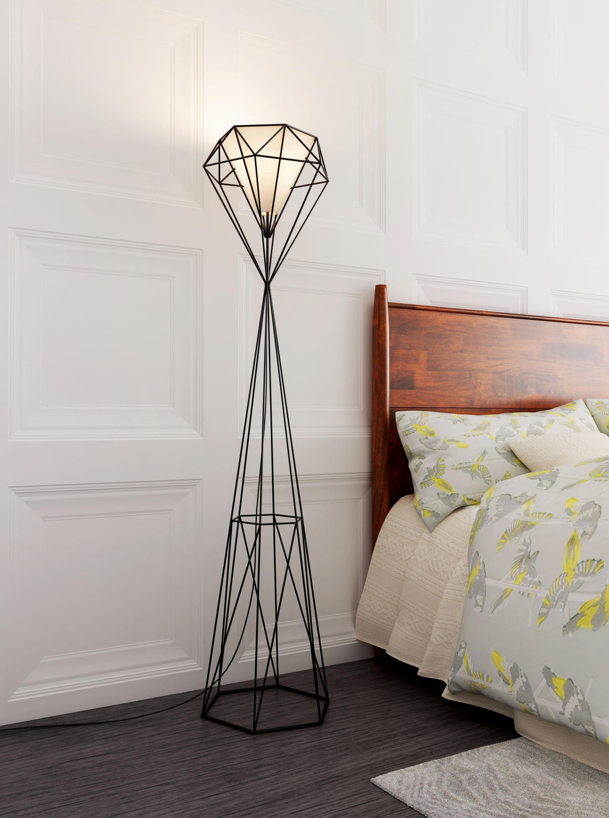 Zuo Modern Delancey Floor Lamp Black, Floor Lamps, Polyester, Steel, 