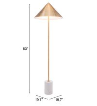Zuo Modern Bianca Floor Lamp Brass And White, Floor Lamps, Brass, 