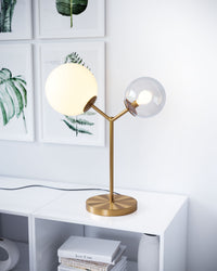Zuo Modern Constance Table Lamp Brass, Table Lamps, Glass, Steel, 