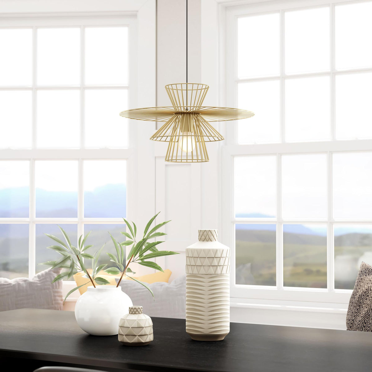 Zuo Modern Azzi Ceiling Lamp Gold, Lighting, powder-coated Aluminum, Steel, 