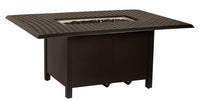 Woodard Thatch Rectangular Chat Height Fire Table, Thatch Rectangular Fire Table Burner Cover, Universal Rectangular Burner Kit, Sapphire, Fire Tables, Aluminum, Metal, Outdoor