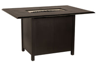 Woodard Solid Cast Rectangular Counter Height Fire Table, Beaded Edge Rectangular Burner Cover, Universal Rectangular Burner Kit, Sapphire, Fire Tables, Aluminum, Metal, Outdoor