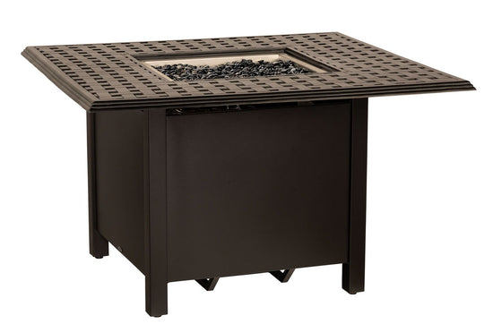 Woodard Thatch Square Chat Height Fire Table