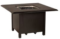 Woodard Solid Cast 42" Square Chat Height Fire Table, Beaded Edge Square Burner Cover, Universal Square Burner Kit, Sapphire, Fire Tables, Aluminum, Metal, Outdoor