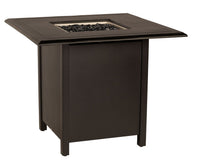 Woodard Solid Cast Square Counter Height Fire Table, Beaded Edge Square Burner Cover, Universal Square Burner Kit, Sapphire, Fire Tables, Aluminum, Metal, Outdoor