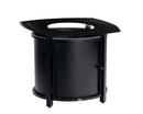 Woodard Solid Cast Square Round Chat Height Fire Table, Beaded Edge Round Burner Cover, Universal Round Burner Kit, Sapphire, Fire Tables, Aluminum, Metal, Outdoor