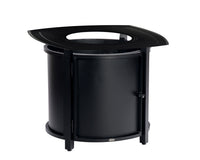 Woodard Solid Cast Square Round Chat Height Fire Table, Beaded Edge Round Burner Cover, Universal Round Burner Kit, Sapphire, Fire Tables, Aluminum, Metal, Outdoor