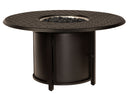 Woodard Thatch Round Chat Height Fire Table, Thatch Round Fire Table Burner Cover, 48", Universal Round Burner Kit, Fire Tables, Aluminum, Metal, Outdoor