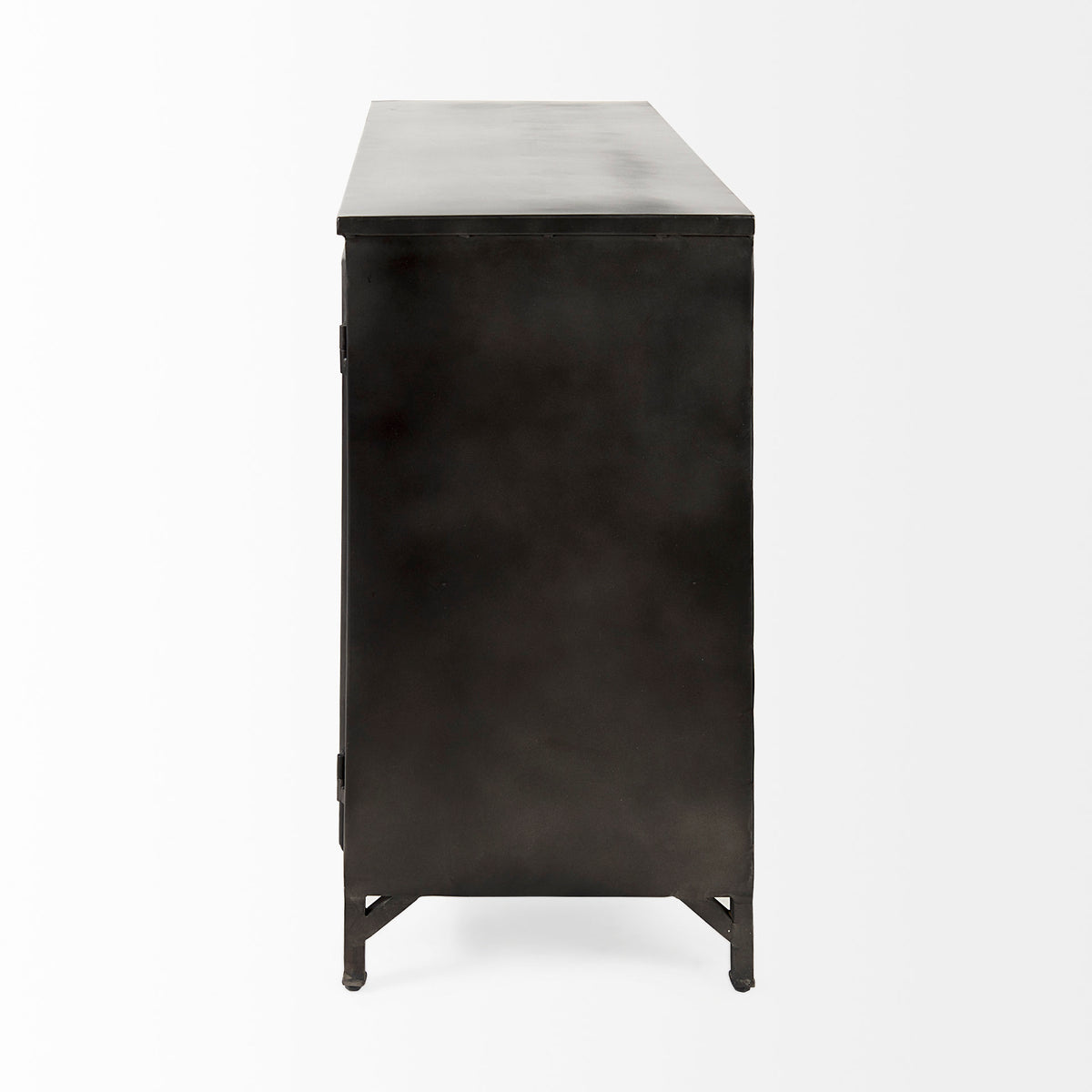 Mercana Poppy III 40L x 16W Black Metal With Glass Door Accent Cabinet