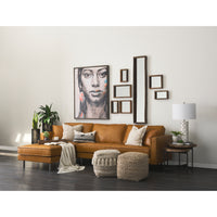 Mercana Marquisa (Set of 2) 22.5L x 22.5W x 20.8H Light Brown Wood With Black Metal Base Nesting Side Tables