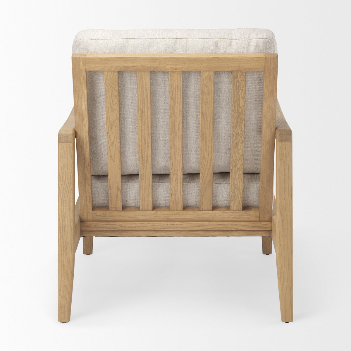 Mercana Raeleigh 28.0L x 34.1W x 34.4H Cream Fabric with Light Brown Wood Accent Chair