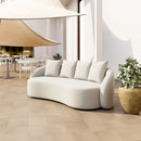 Zuo Modern Sunny Isles Sofa in Beige, Sofabed, Aluminum, Fabric, Curved, Frame, Indoor