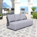 Zuo Modern Mekan Sofa in Gray, Sofabed, Aluminum, Olefin, Polypropylene, Rectangular, 4 Legs, Indoor