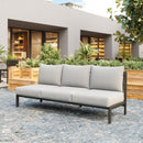 Zuo Modern Horizon Sofa in Gray, Sofabed, Aluminum, Olefin, powder-coated Aluminum, Rectangular, 4 Legs, Indoor