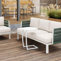 Zuo Modern Noga End Table in White/Black, White, End Tables, Aluminum, 